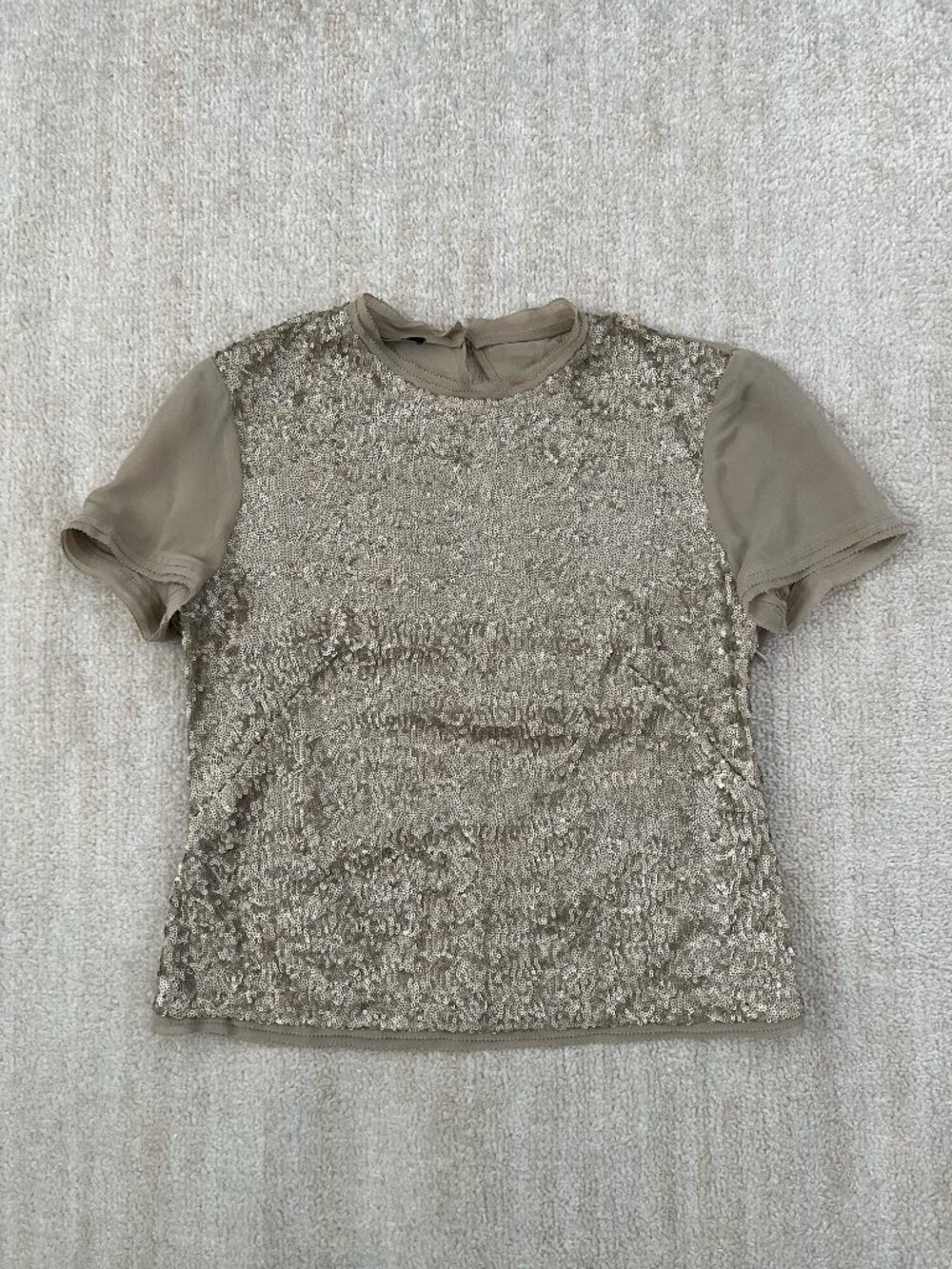 Carlisle Sequin Cocktail Sheer Blouse Top 6